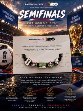 FIFA World Cup 26 BOA Limited Edition Semifinals Charm Bracelet